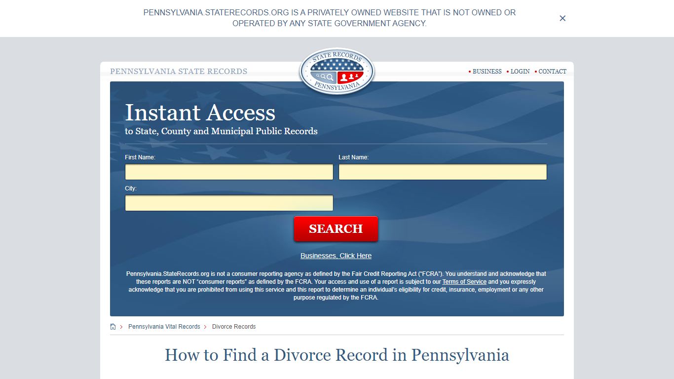 How to Find a Divorce Record in Pennsylvania